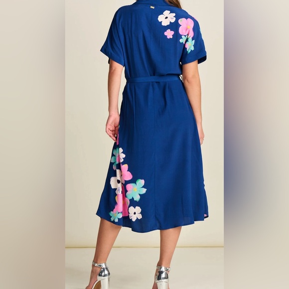 POM Amsterdam ink blue blossom dress - Picture 3 of 5